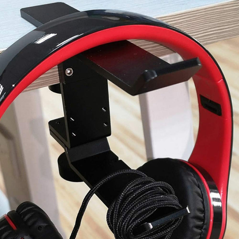 Headphone Holder Under Desk with Clamp Headset Destop Mount Holder Hanger Hook (Dual Hanger)