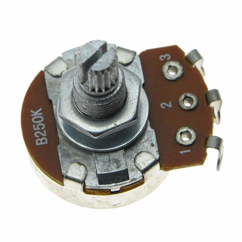 Dopro 5pcs Linear Guitar Pots Volume 250K Electric Guitar Large Pots 24mm Base with Long Split Shaft Guitar Potentiometer B250K Long 18mm Shaft