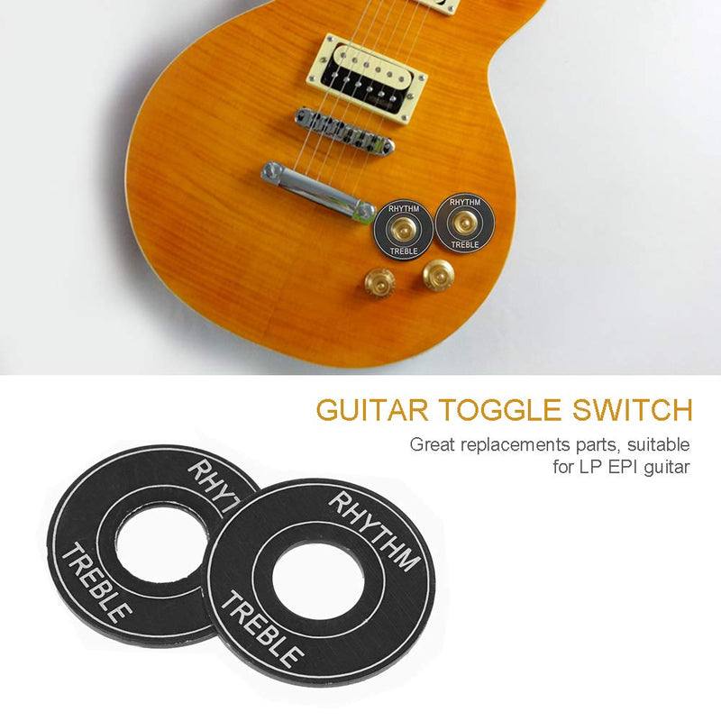 Fafeims Guitar Switch Ring,2Pcs Aluminum Toggle Switch Plate Rhythm Treble Washer Ring for EPI Electric Guitar. Black