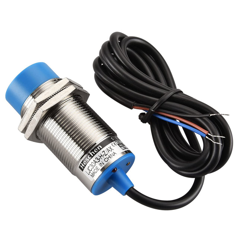 Heschen M30 Capacitive Proximity Sensor Switch Non-Shield Type LJC30A3-H-Z/AX Detection 1-15mm 10-30VDC 200mA NPN Normally Closed(NC) 3 Wires