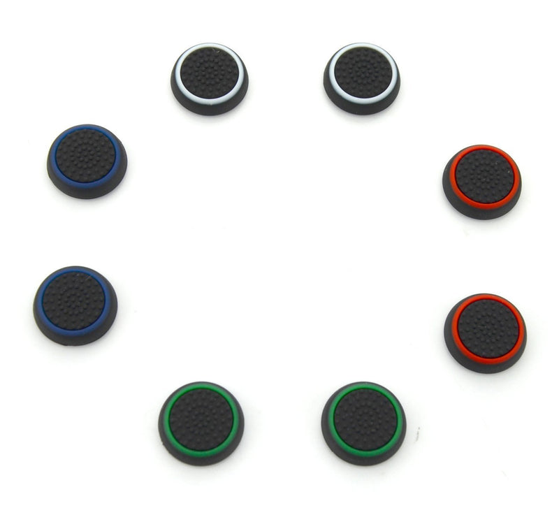 [AUSTRALIA] - 4 Pair / 8 Pcs Replacement Silicone Thumb Grip Stick Analog Joystick Cap Cover for Ps3 / Ps4 / Xbox 360 / Xbox One Game Controllers Black 