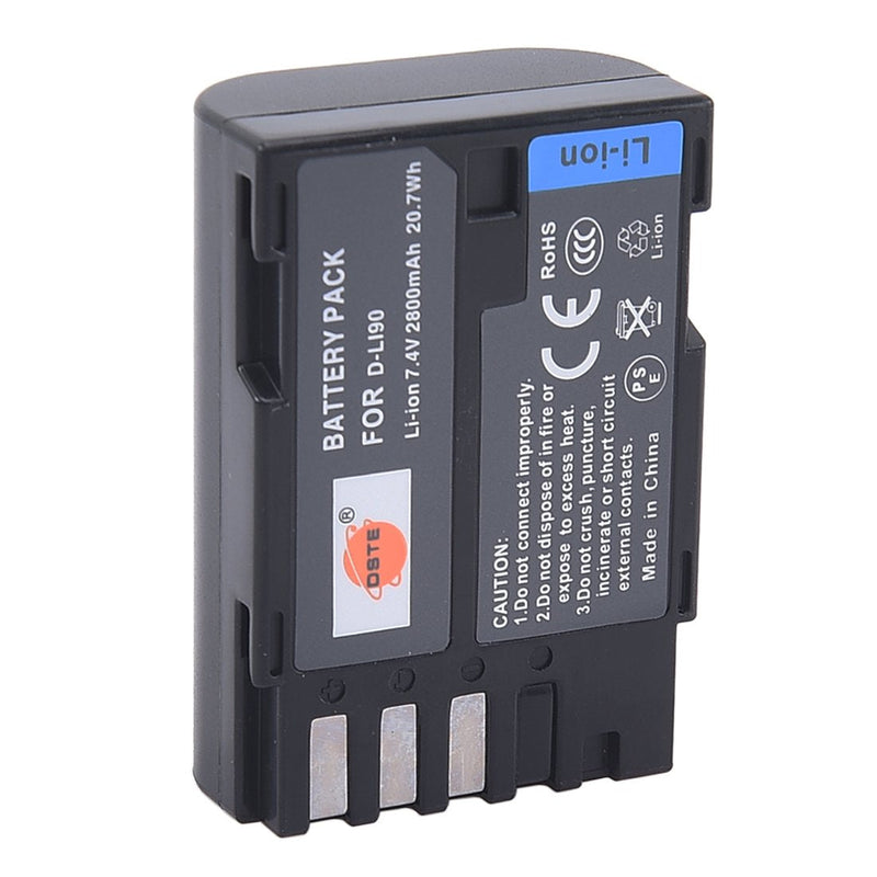 DSTE Replacement for 2X D-Li90 Li-ion Battery Compatible Pentax K-01 K-1 K-3 K-5 K-5II K-5IIs K-7 645D 645Z Camera as D-L90P