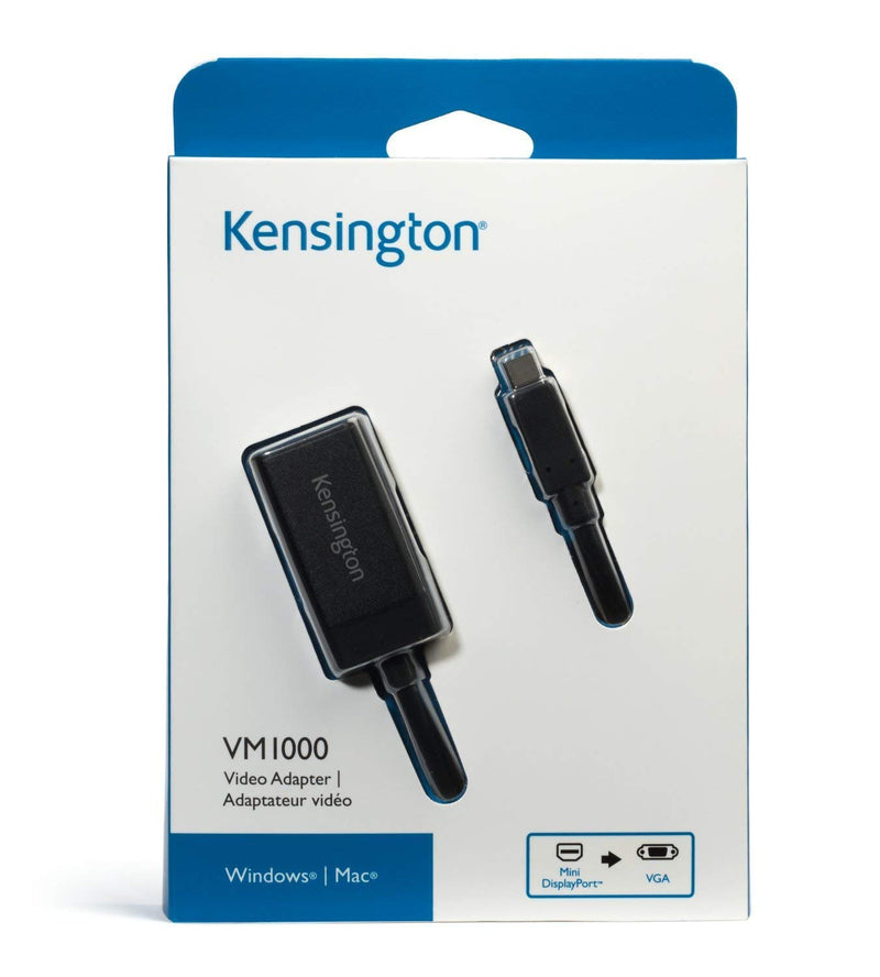 Kensington VM1000 Mini DisplayPort to VGA Video Adapter (K33987WW), Black