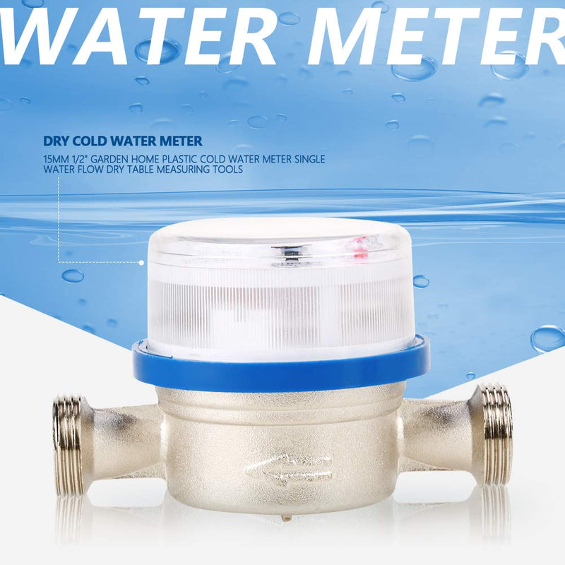 [AUSTRALIA] - Water Fow Meter, Read of Cubic Cold Water Meter, Single Water Flow Meter, Dry Table Measuring Tools Suitable for Garden and Home 