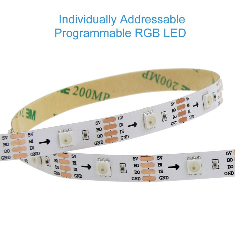 [AUSTRALIA] - ALITOVE WS2813 Upgraded WS2812B Individually Addressable Programmable RGB LED Strip Pixels Light 16.4ft 5m 150 LEDs Signal Break-Point Continuous Transmission Not Waterproof White PCB 5V DC 