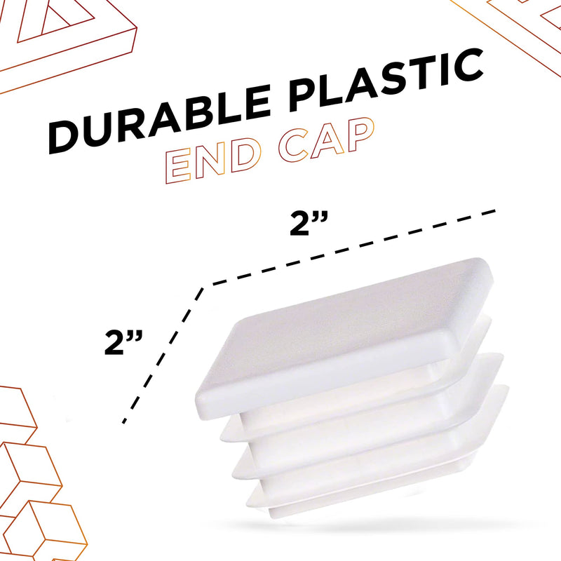 [AUSTRALIA] - Prescott Plastics 2 Inch Square White Plastic Plug, Heavy Duty Tubing Post End Cap (20) 20 