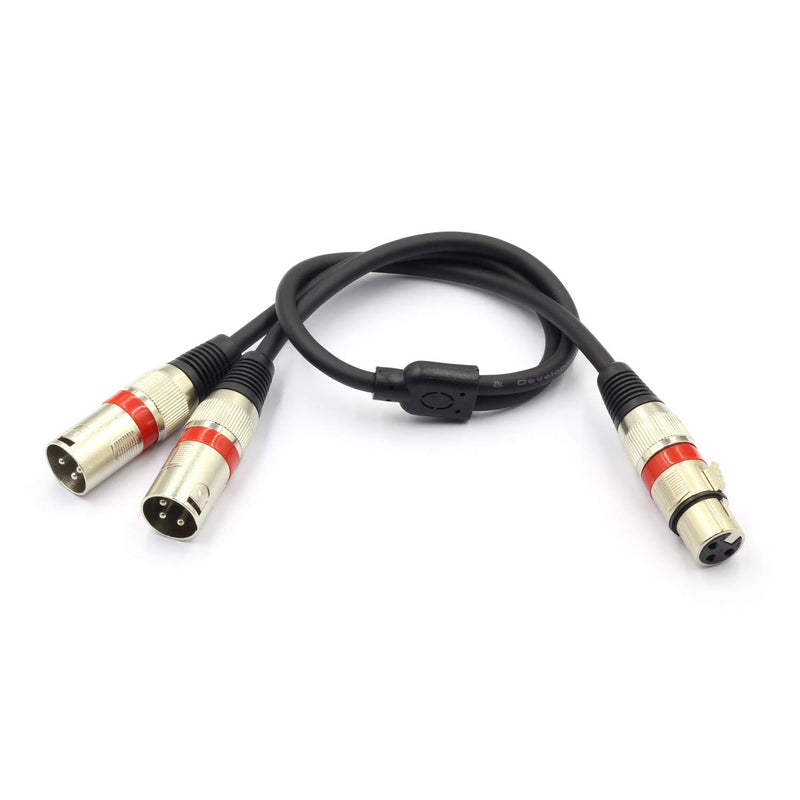 [AUSTRALIA] - SiYear 1.5FT Balanced Microphone Patch Y Cable Cords - XLR Female to Dual XLR Male 3 Pin Splitter Cord Audio Adapter (XLR-F to Two XLR-M)-50 cm XLRF-2XLRM-0.5M 