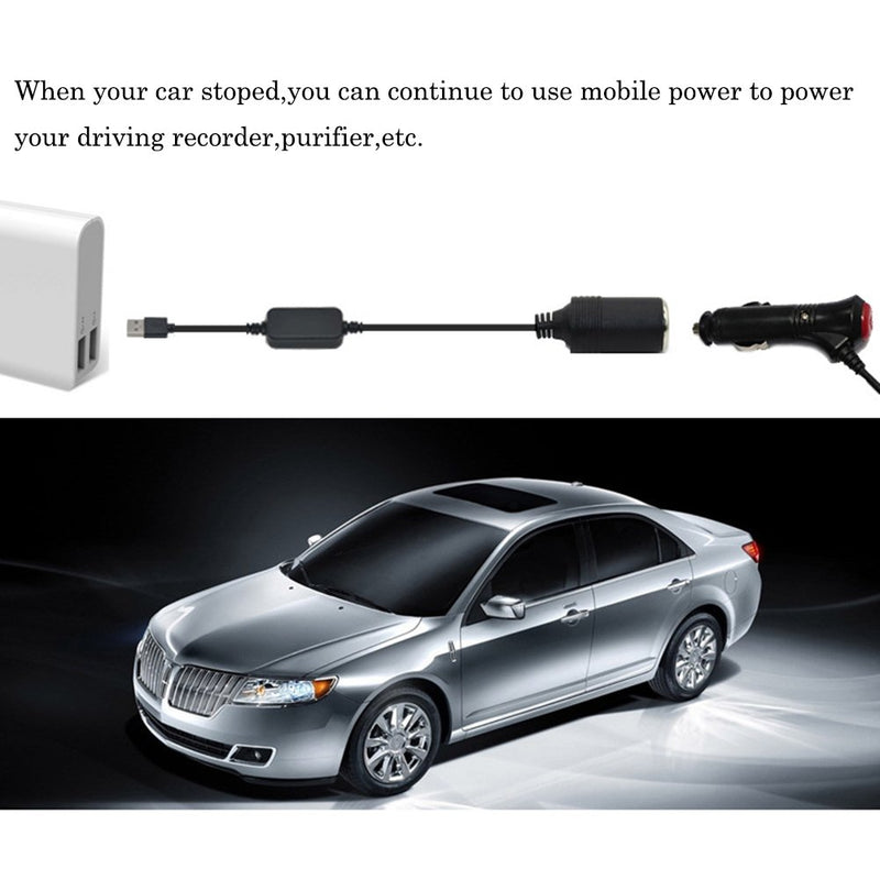 MeetUs 5V USB A Male to 12V Car Cigarette Lighter Socket Female Converter for Car Cigarette Lighters Driving Recorder DVR Dash Camera GPS(Below 8W),1.2m/47.24 inches