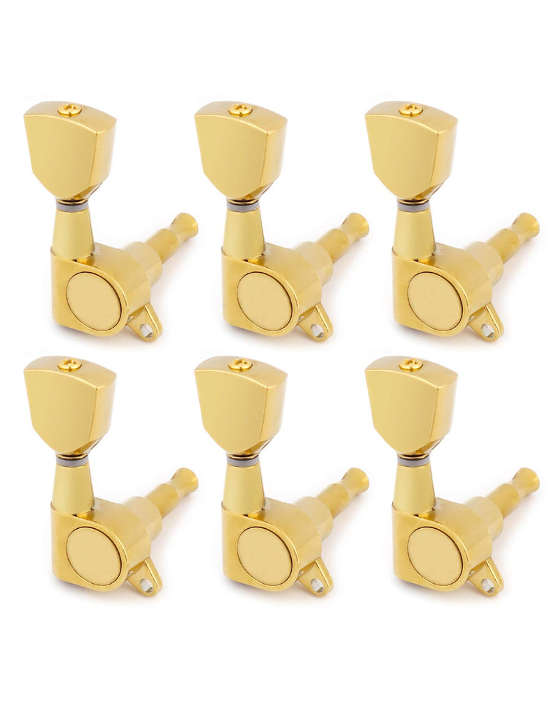 Metallor Sealed Guitar String Tuning Pegs Grover Machines Heads Tuning Keys Tuners 6 In Line Right Handed Electric Guitar Acoustic Guitar Parts Replacement Gold.