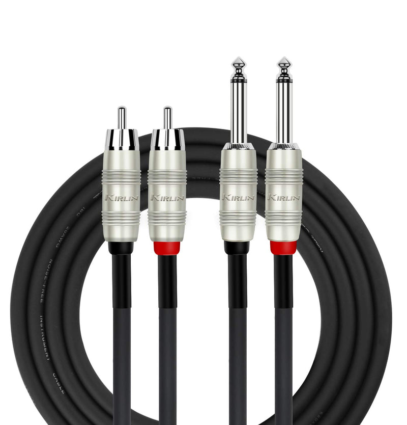 [AUSTRALIA] - Kirlin Cable AP-403PR-06/BK - 6 Feet - Dual RCA to Dual 1/4-Inch Patch Cable Black 