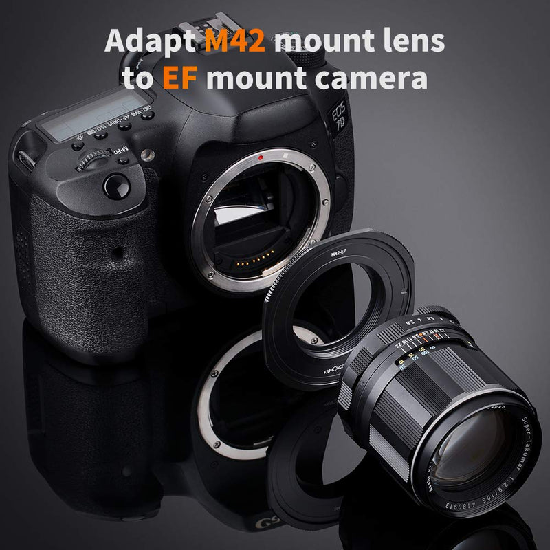 K&F Concept Lens Mount Adapter for M42 42MM Screw Mount Lens to EF Camera Mount Adapter with Matting Varnish Design