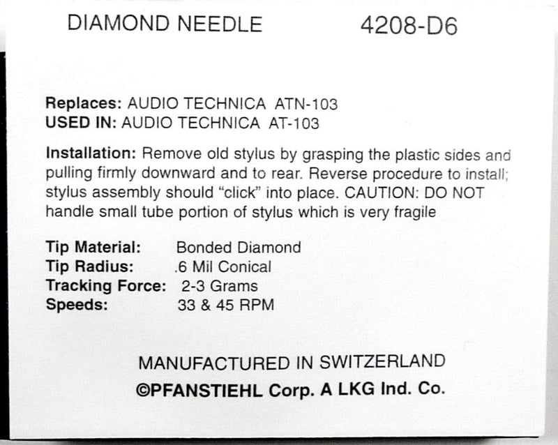 Phonograph Turntable Needle Stylus For Audio Technica ATN-103 ATN-120E ATN120E AT430E AT120E/T