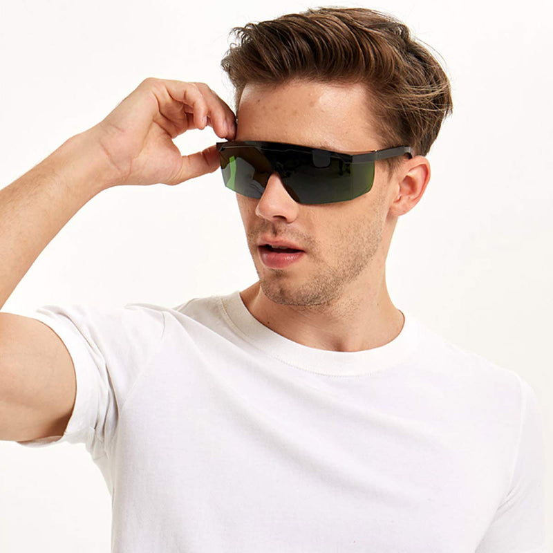 IPL 200nm-2000nm Laser Safety Glasses for Laser Hair Removal Treatment and Laser Cosmetology Operator Eye Protection with Case (Green)