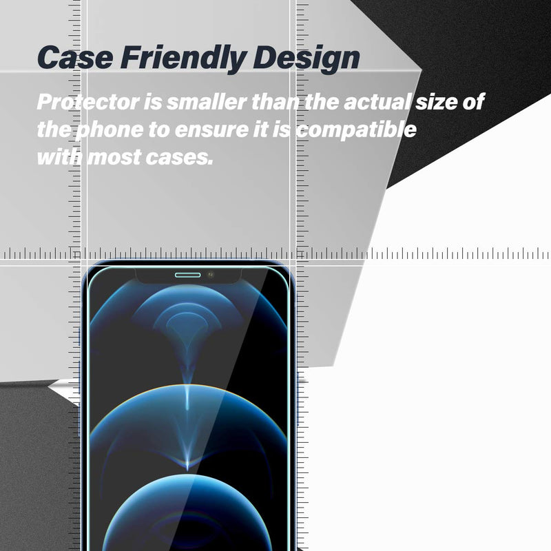 BIGFACE Compatible with iPhone 12 Pro Screen Protector+ Camera Lens Protectors, [2 + 2 Pack] Premium HD Clear Tempered Glass, Anti-Bubble 3D Curved Accuracy Film for iPhone 12 Pro(6.1 Inch)