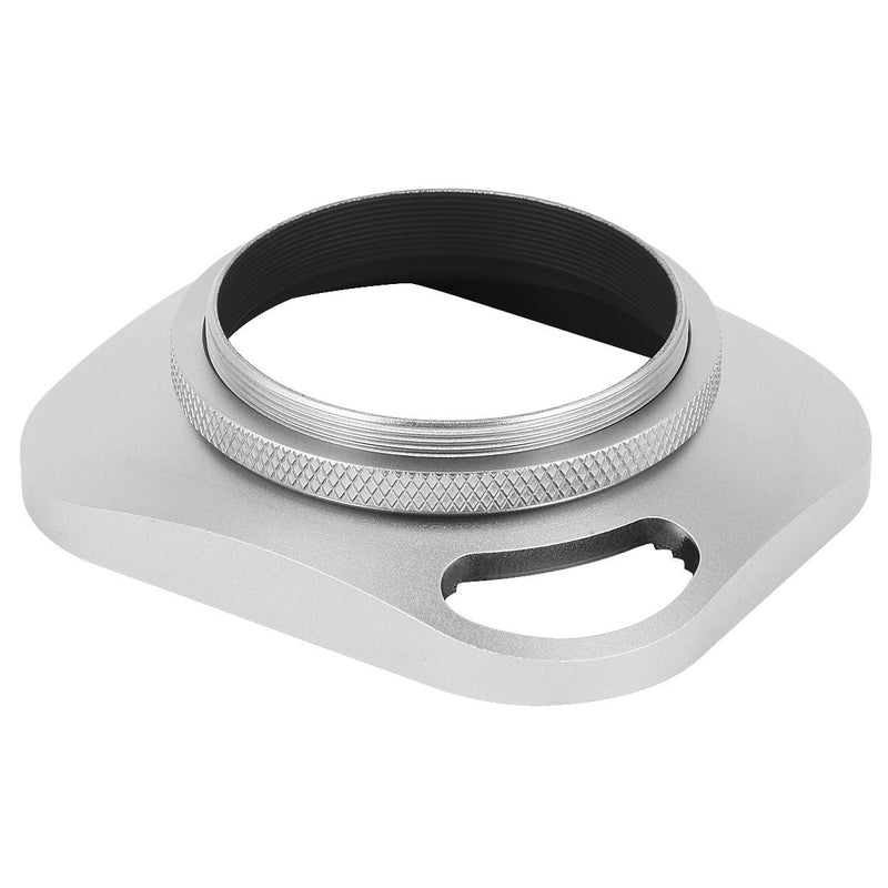 Haoge LH-S43P 43mm Square Metal Screw-in Lens Hood Hollow Out Designed with Cap for Leica Rangefinder Camera with 43mm E43 Filter Thread Lens Silver