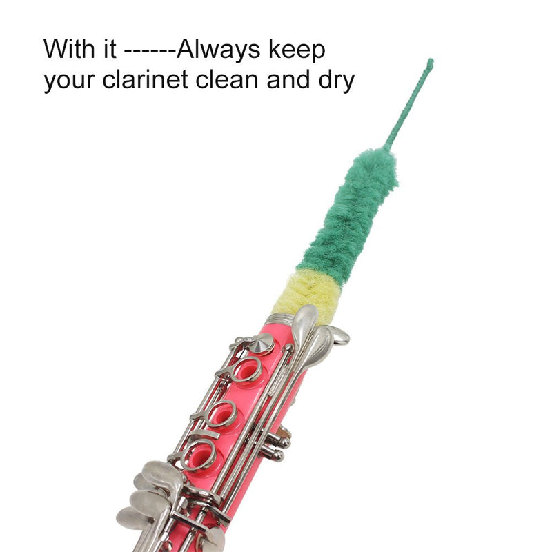 Alomejor Clarinet Cleaning Brush Tube Soft Cleaner Rod Brush Multicolor Cleaning Brush for Clarinet Wind Instruments
