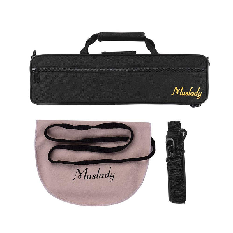 Muslady Flute Case,Flute Case Backpack Gig Bag 16 Holes C Key Box Water-resistant with Strap Top Carry Handle Cleaning Cloth