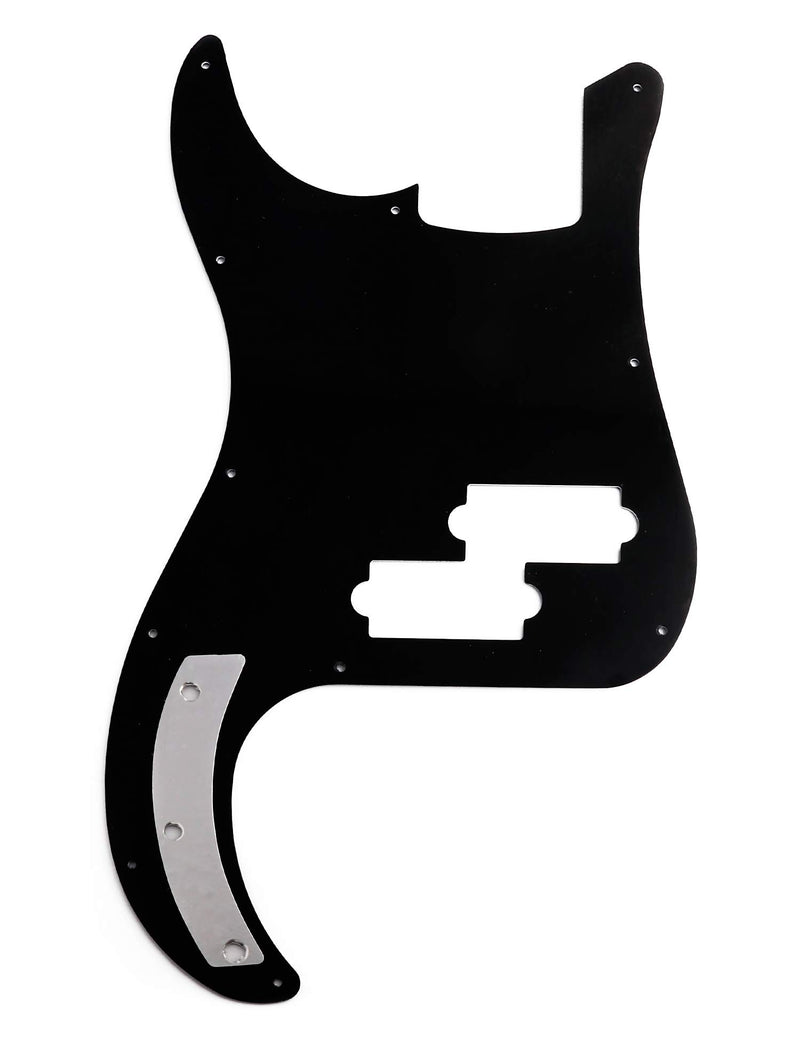 Metallor Electric Guitar Pickguard Scratch Plate 3 Ply 11 holes Compatible with Precision Bass PB Bass P Bass Black.