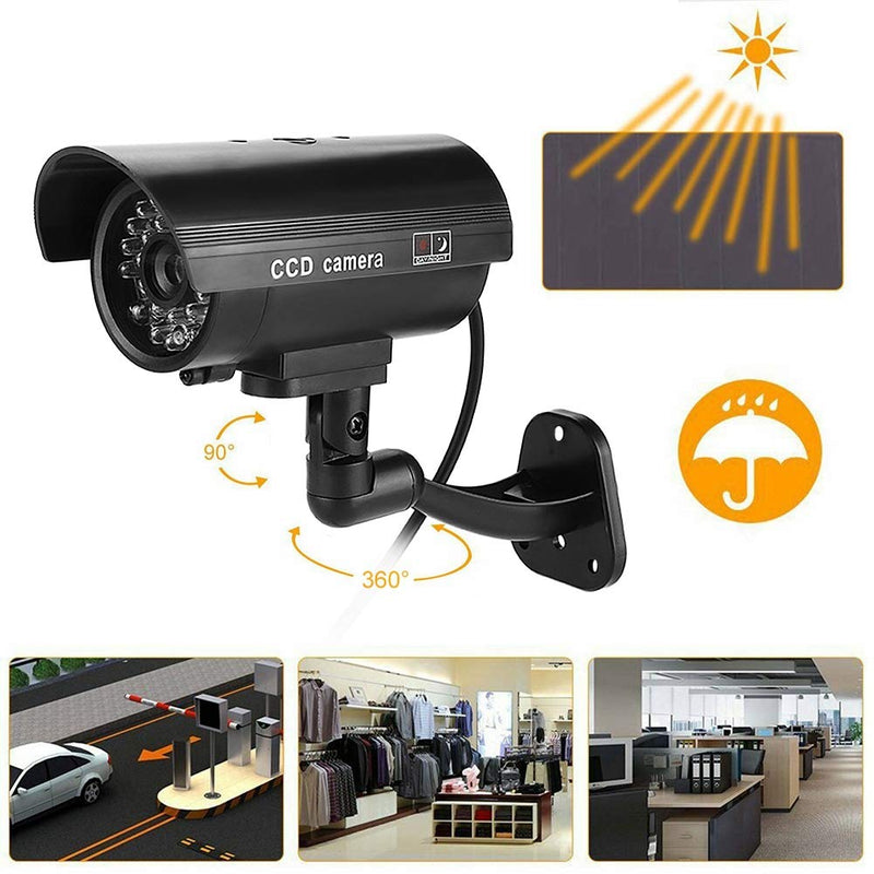 Dummy Camera Surveillance Cameras with Flashing LED Simulation Realistic Camera Fake CCTV