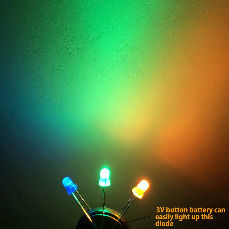 500pcs(5 Colors x 100pcs) 5mm LED Light Emitting Diode Round Assorted Color White/Red/Yellow/Green/Blue Kit Box (φ5mm-500pcs) φ5mm-500pcs