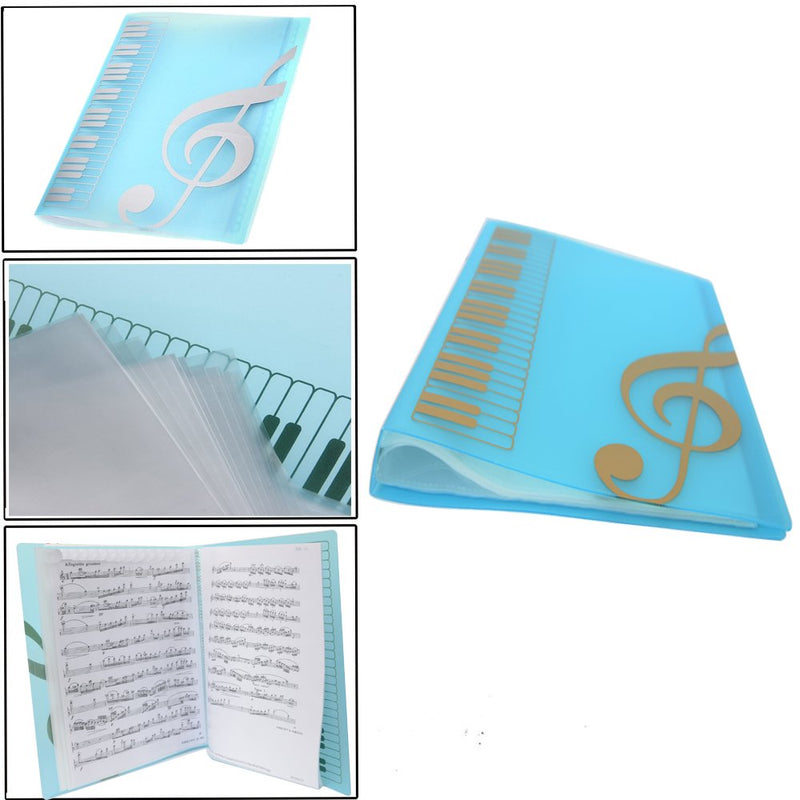 WOGOD Music Sheet File Paper Documents Storage Folder Holder Plastic.A4 Size,40 Pockets (1 Blue+1 Pink)