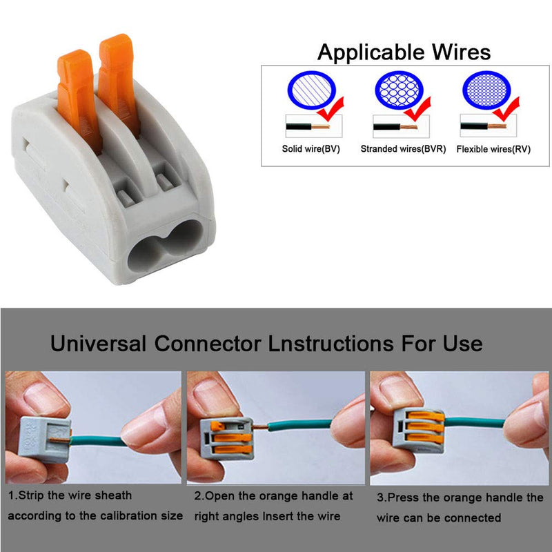 [AUSTRALIA] - FULARR 30Pcs Premium PCT-212 Lever-Nut, Conductor Compact Wire Connectors, Terminal Block Wire Push Cable Connector –– 2 Port 