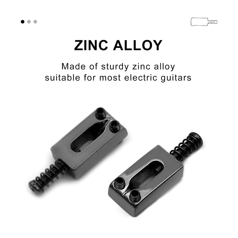 [AUSTRALIA] - SAPHUE Guitar Bridge Saddle with Spring Screws Wrench Tremolo for Fender Strat Stratocaster Tele Telecaster Electric Guitar Replacement Parts Accessories 6Pcs Bridge Saddles（Black） Black 