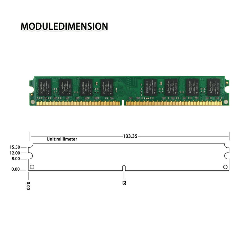 DUOMEIQI 8GB Kit (4 X 2GB) 2RX8 DDR2 667MHz DIMM PC2-5300 PC2-5400 PC2-5300U CL5 1.8v 240 Pin 5300U Non-ECC Unbuffered Desktop Memory RAM Module Compatible with Intel AMD System PC2 5300 PC2 5300U (4x2GB)