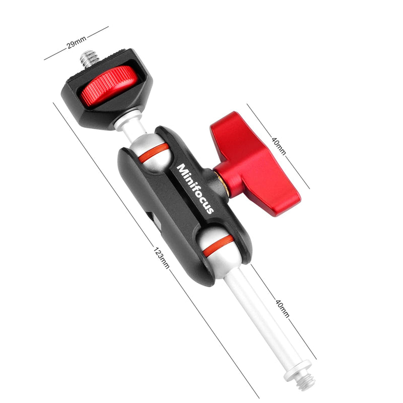Mini Magic Arm Super Clamp Mount, MINIFOCUS Camera Mount Magic Arm Large Super Clamp with 1/4" & 3/8'' Thread Screw Compatible for DSLR Camera Rig, LED Lights, Flash Light, LCD Monitor Super Clamp Magic Arm Kit