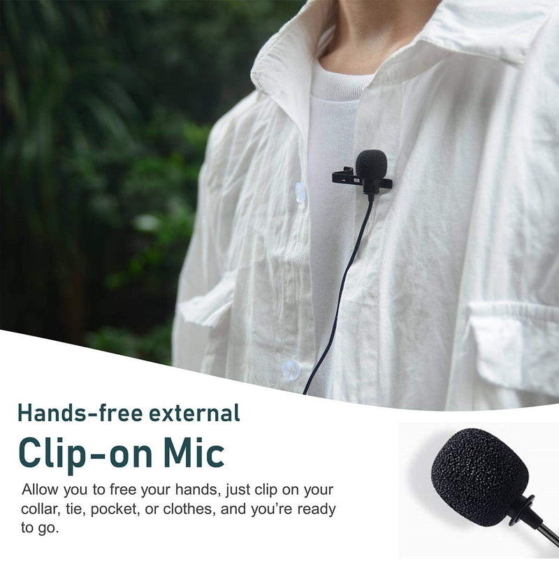 Omnidirectional Lavalier Microphone, Mcoplus LVD600 External 3.5mm Clip-On Lapel Mic for Phone, DSLR, Camera, Camcorders, Voice Recorder, Computer (6m/19ft)