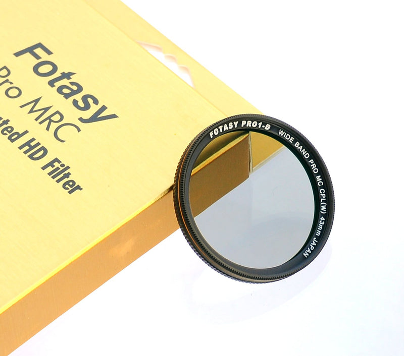 [AUSTRALIA] - Fotasy 43mm Ultra Slim Circular PL Lens Filter, Nano Coatings MRC Multi Resistant Coating Oil Water Scratch, 16 Layers Multi-Coated 43mm CPL Filter 