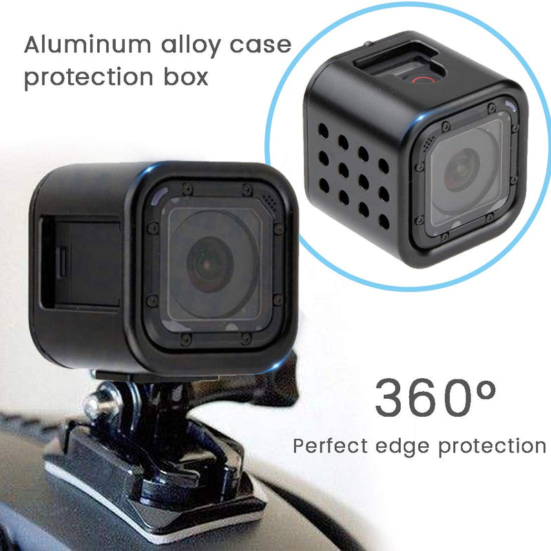 CNC Aluminum Alloy Housing Sport Camera Shell Box Frame Mount Prevent Overheating Case for GoPro Hero 5 Session/Hero 4 Session (Red)