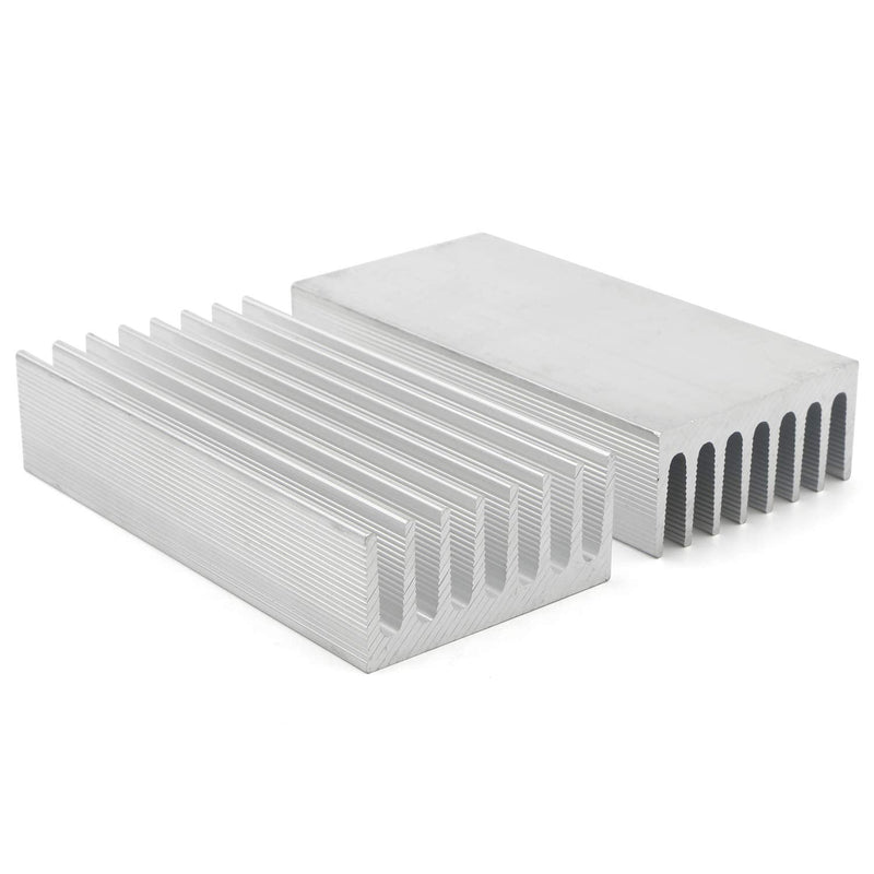 Unxuey 100mm x 51mm x 23mm White Tone Aluminium Radiator Heatsink Cooler Fin for MOS Tube Power Amplifier Transistor 2Pcs Set