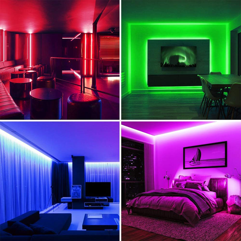 [AUSTRALIA] - NOWES 65.6 ft LED Strip Lights, Color Changing Dimmable RGB Rope Lights, 600 5050 LEDs, with Remote Controller and 24V Power Supply, for Bedroom, Living Room, Home, Kitchen, Party Decoration 65.6ft 
