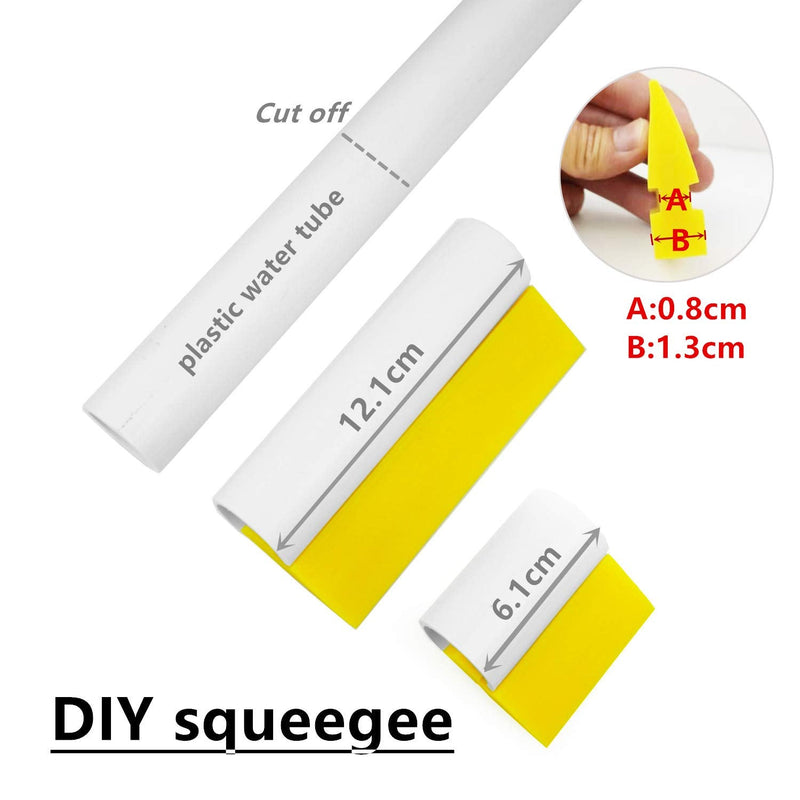 ECOmorning 2Piece DIY Mini Squeegee Silicone Squeegee Window Tint Squeegee for for Window Glass, Mirror, Shower - Yellow 2pcs