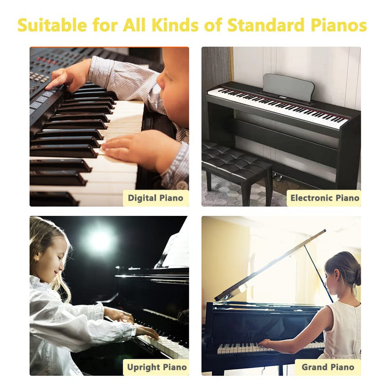 Removable Piano Keyboard Notes Lables for Beginner, Piano Keyboard Stickers for 61/88/54/49/37 Key, Made of Reusable Silicone Comes with Keyboard Dust Cover and Box Multicolor Rainbow