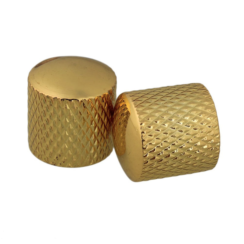 BQLZR Guitar Parts Gold Metal Dome Knobs For Guitar and Bass Pack of 4