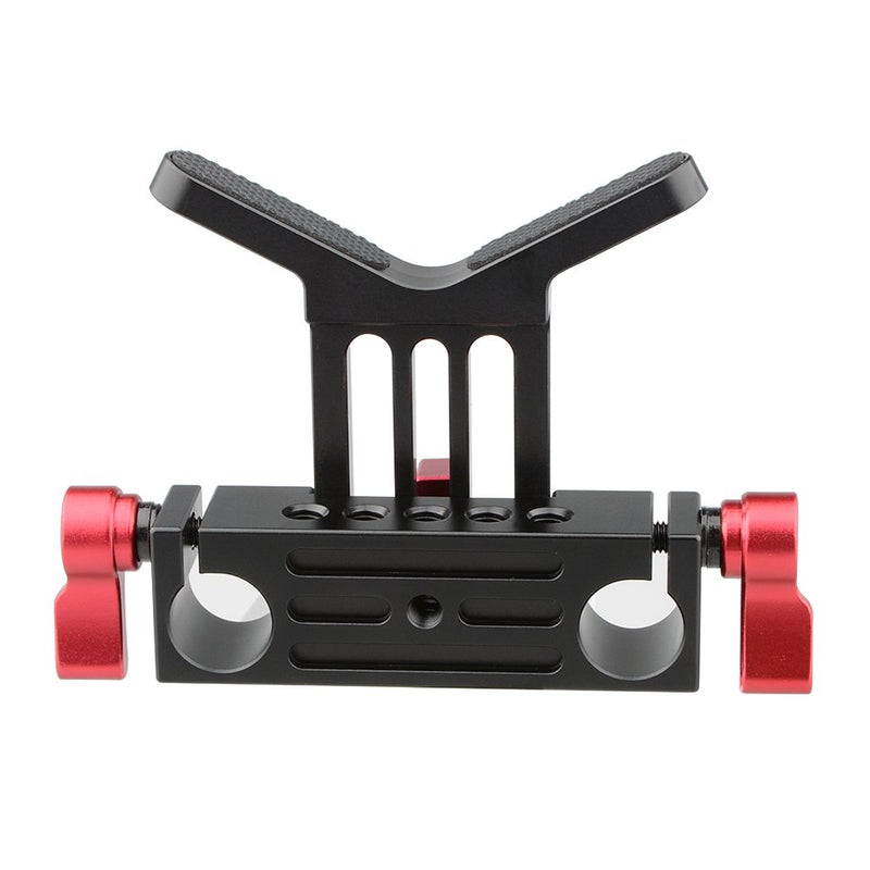 CAMVATE Lens Support 15mm Rod Clamp Rail Block for DSLR Rig Rod Support Rail System（RED Red