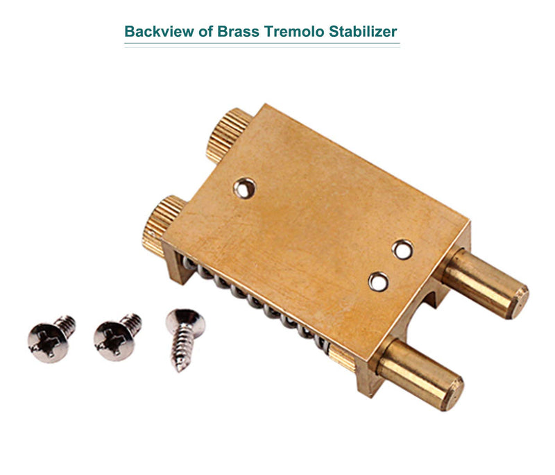 Floating Tremolo Bridge Stabilizer, Dual-Brass-Rod Trem Stopper Device with Mounting Screws,Arming Adjuster Works with Fender Electric Guitar Wilkinson Kahler and Ibanez