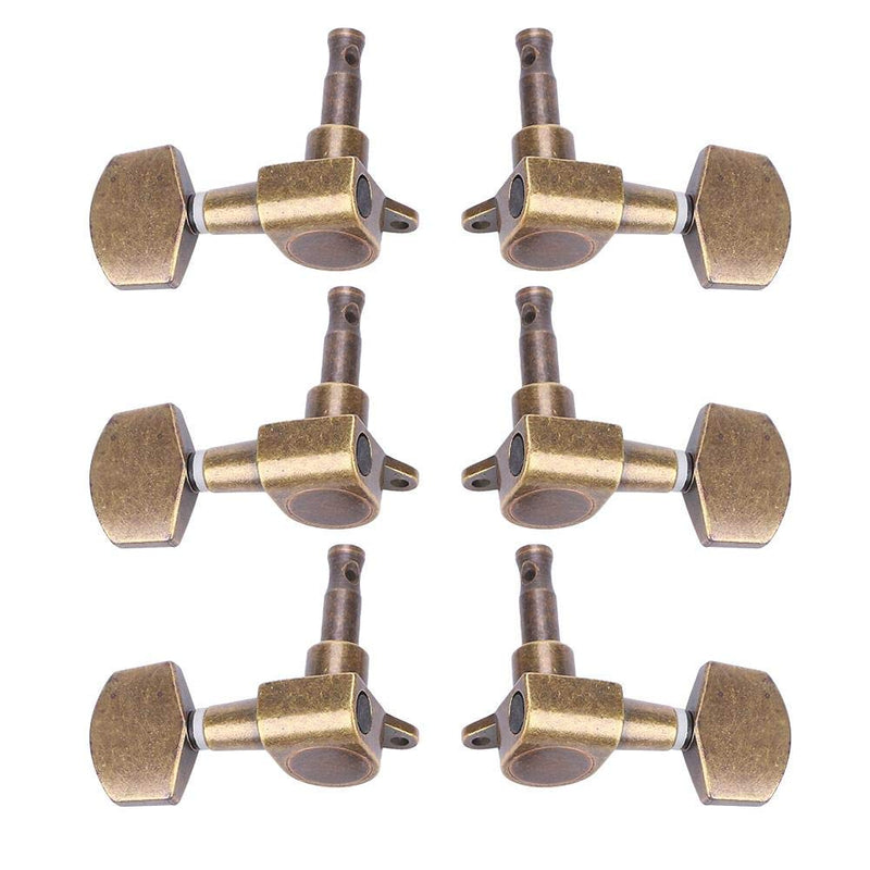 Guitar String Tuning Pegs Tuner, 6 Pieces 3L3R Guitar Tuning Pegs Sealed Closed Tuners Copper Alloy Machine Heads Tuners Machine Heads Knobs Tuning Keys for Electric or Acoustic Guitar