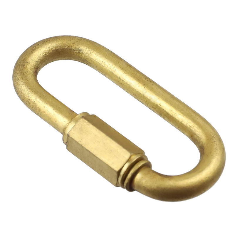 BNYZWOT Brass Quick Links D Shape Locking Quick Chain Repair Links M6 1/4 inch Pack of 10