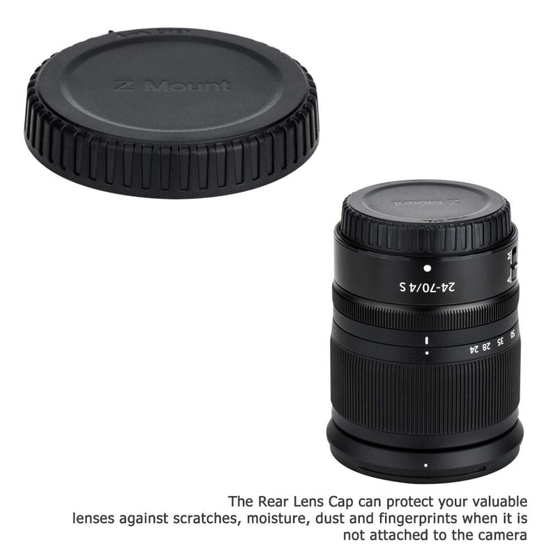 2 Pack Z Mount Body Cap Cover & Rear Lens Cap for Nikon Z7 Z7II Z6 Z6II Z5 Z50 Mirrorless Camera and Z Mount Lenses,with 2 Extra Hot Shoe Covers to Protector The Camera Hot Shoe For Nikon Z Mount