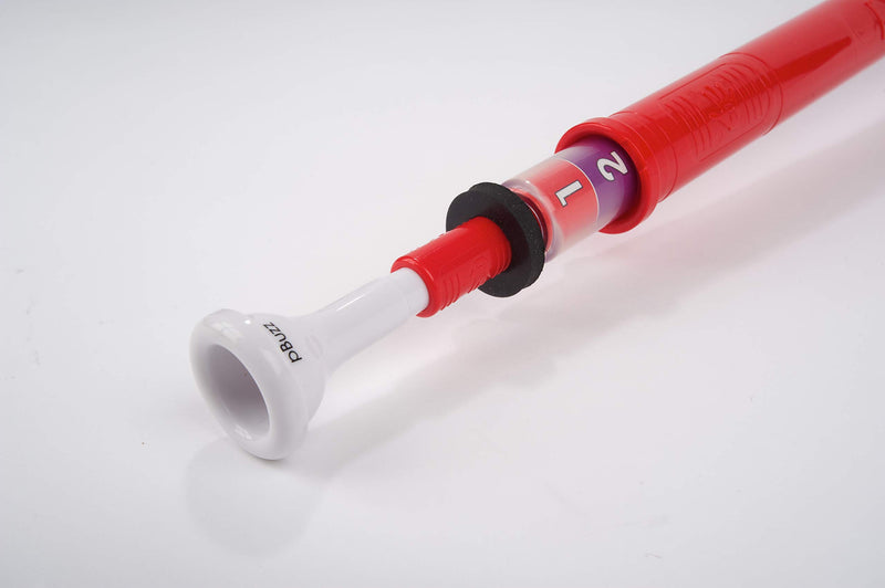 pBuzz Plastic Trombone Musical Instrument - Kids Children Beginner – Red