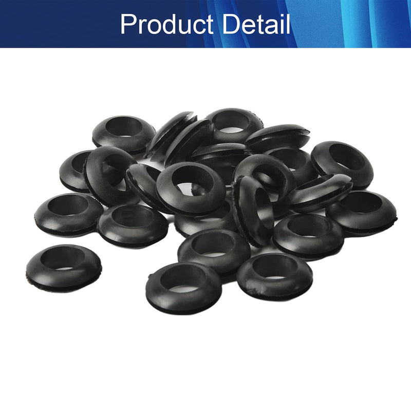 [AUSTRALIA] - 200Pcs Rubber Grommet 16mm Inner Dia Oil Resistant Armature Rubber Grommets for Wiring Cable Black,Aicosineg 