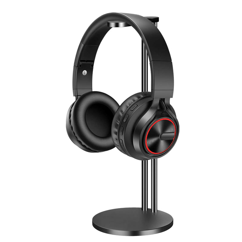EletecPro Headphone Stand Holder,Universal Aluminum Alloy Gaming Headset earphone Holder Table Desk Display Rack Hanger Orgnizer Support For All Headphone Sizes (Black) Black
