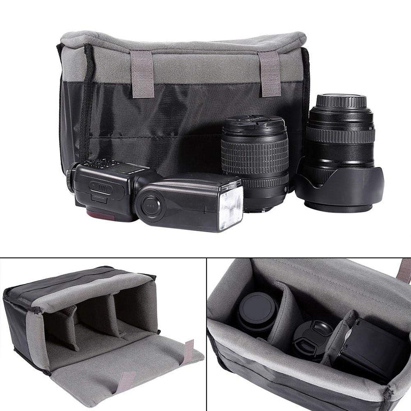 Vipxyc Camera Bag, Portable Camera Bag Insert Removable DSLR Camera Lenses Protector Divider Case Soft, Moistureproof, Shockproof, 28 ×14×18cm