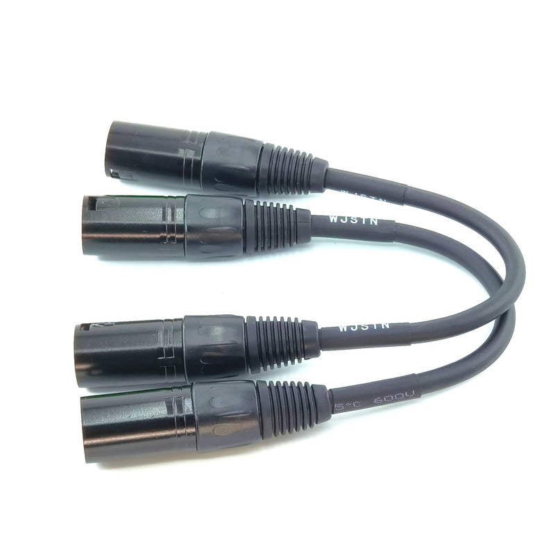 WJSTN-060 XLR Adapter Male to Male, XLR 3pin Male Panel Mount 6 inches 3 pin XLR Extension shunt Cable 2 Pack