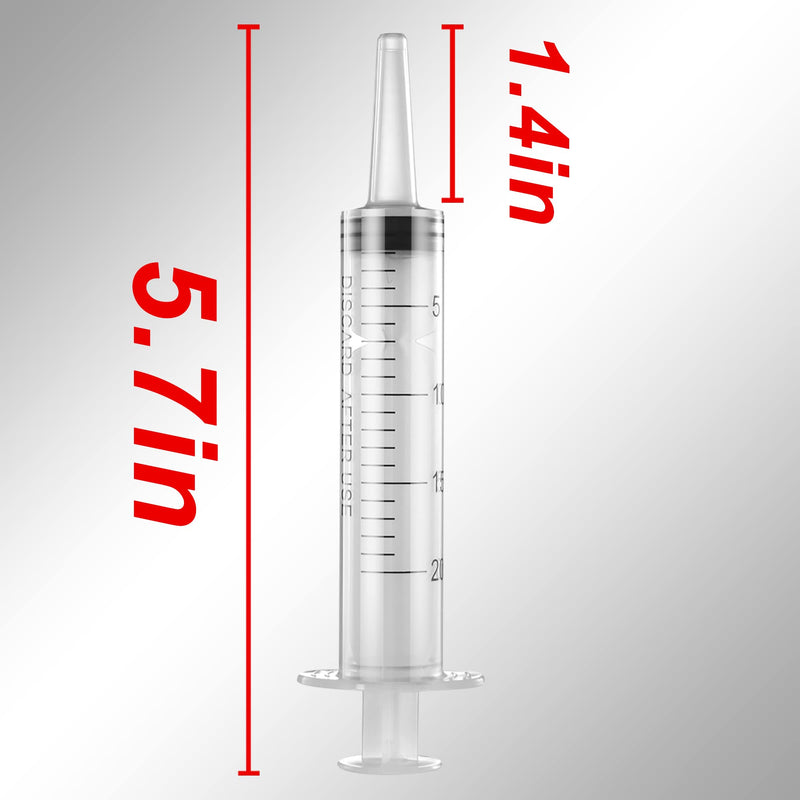 HUOBAOPAO 8 PCS 20 ML Large Syringes, Plastic Garden Industrial Syringes for Scientific Labs, Measuring, Watering, Refilling, Filtration Multiple Uses Clear