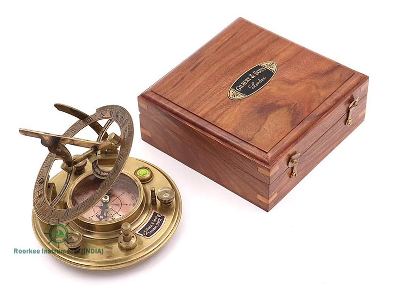 Roorkee Instruments India Top Grade Gilbert & Son London Sundial Compass/Perfectly Calibrated Compass