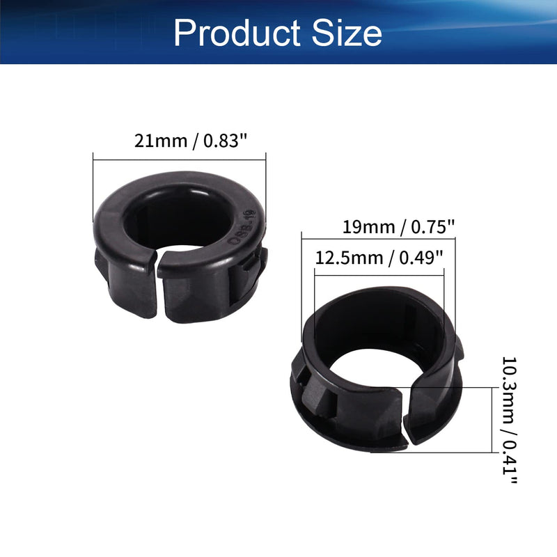 Yinpecly Electric Cable 19mm Cable Snap Bushing Grommet Protector Nylon Snap in Cable Hose Bushing Grommet,Black 100pcs